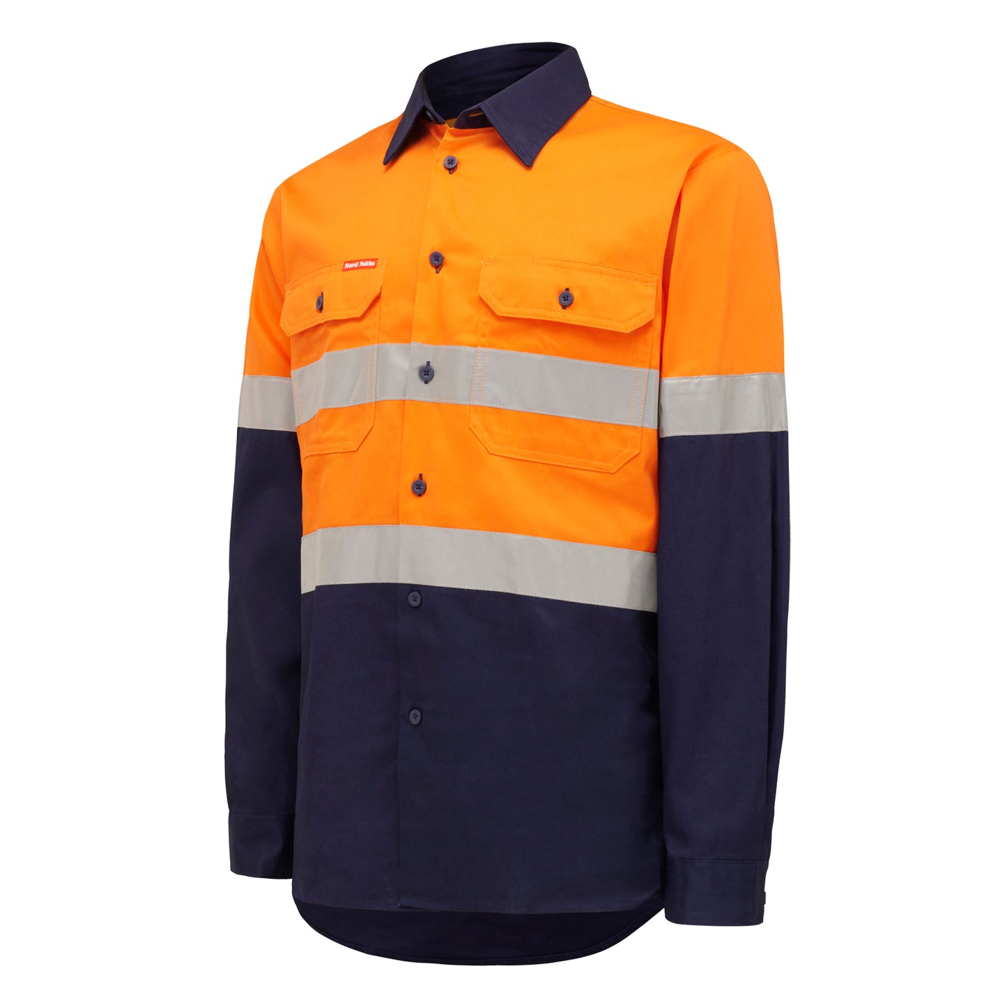 Hard Yakka Y07990 Hi-Vis 2 Tone Long Sleeve Taped Cotton Drill Shirt