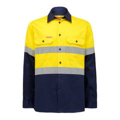 Hard Yakka Y07990 Hi-Vis 2 Tone Long Sleeve Taped Cotton Drill Shirt