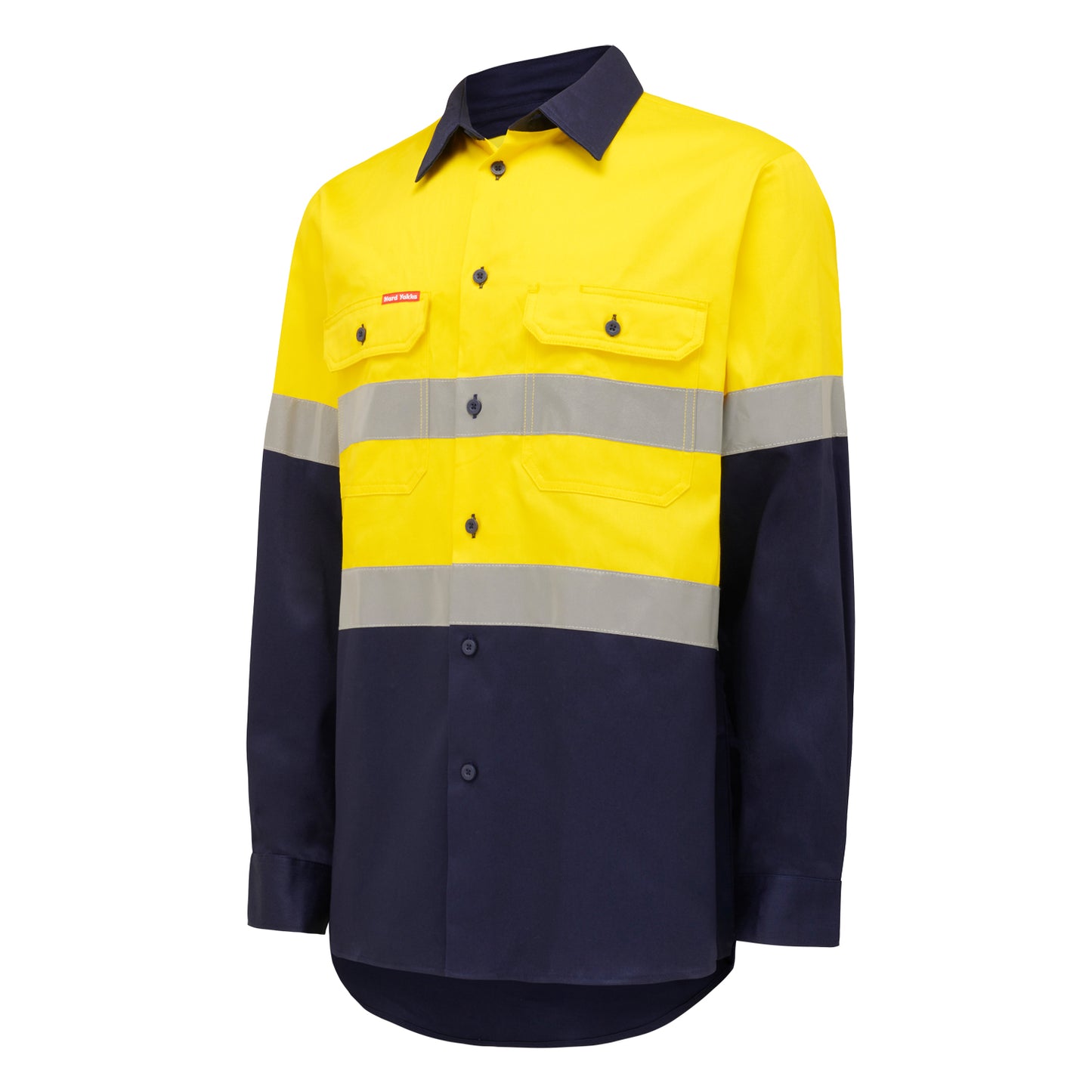 Hard Yakka Y07990 Hi-Vis 2 Tone Long Sleeve Taped Cotton Drill Shirt