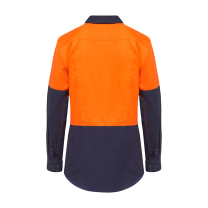 Hard Yakka Y08225 Women's Core 2 Tone Hi-Vis Vented Long Sleeve Shirt