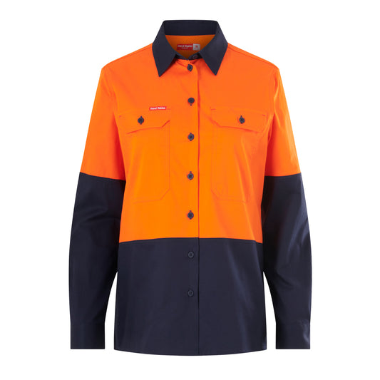 Hard Yakka Y08423 Womens Long Sleeve  Hi Vis 2 Tone Vented Shirt