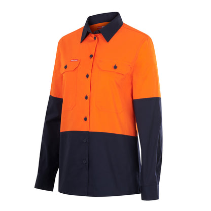 Hard Yakka Y08423 Womens Long Sleeve  Hi Vis 2 Tone Vented Shirt