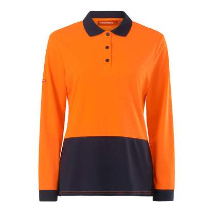 Hard Yakka Y08603 Womens Long Sleeve Hi Vis Polo