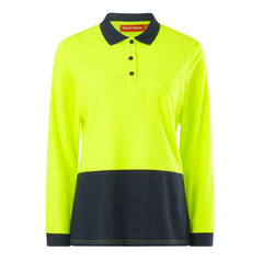 Hard Yakka Y08603 Womens Long Sleeve Hi Vis Polo