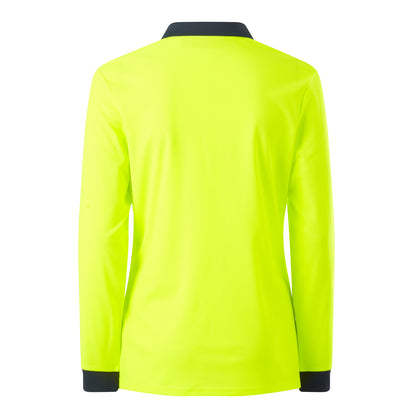 Hard Yakka Y08603 Womens Long Sleeve Hi Vis Polo