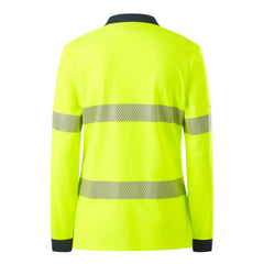 Hard Yakka Y08604 Womens  Long Sleeve Hi Vis Taped Polo
