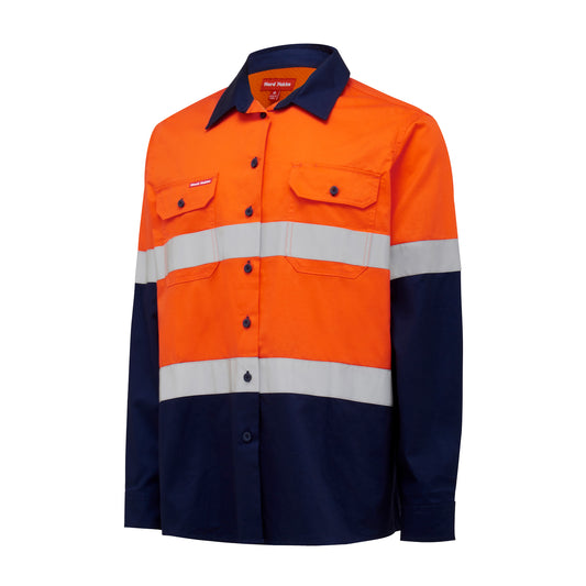 Hard Yakka Y08805 Women's Hi-Vis Lightweight 2 Tone Taped Long Sleeve Shirt
