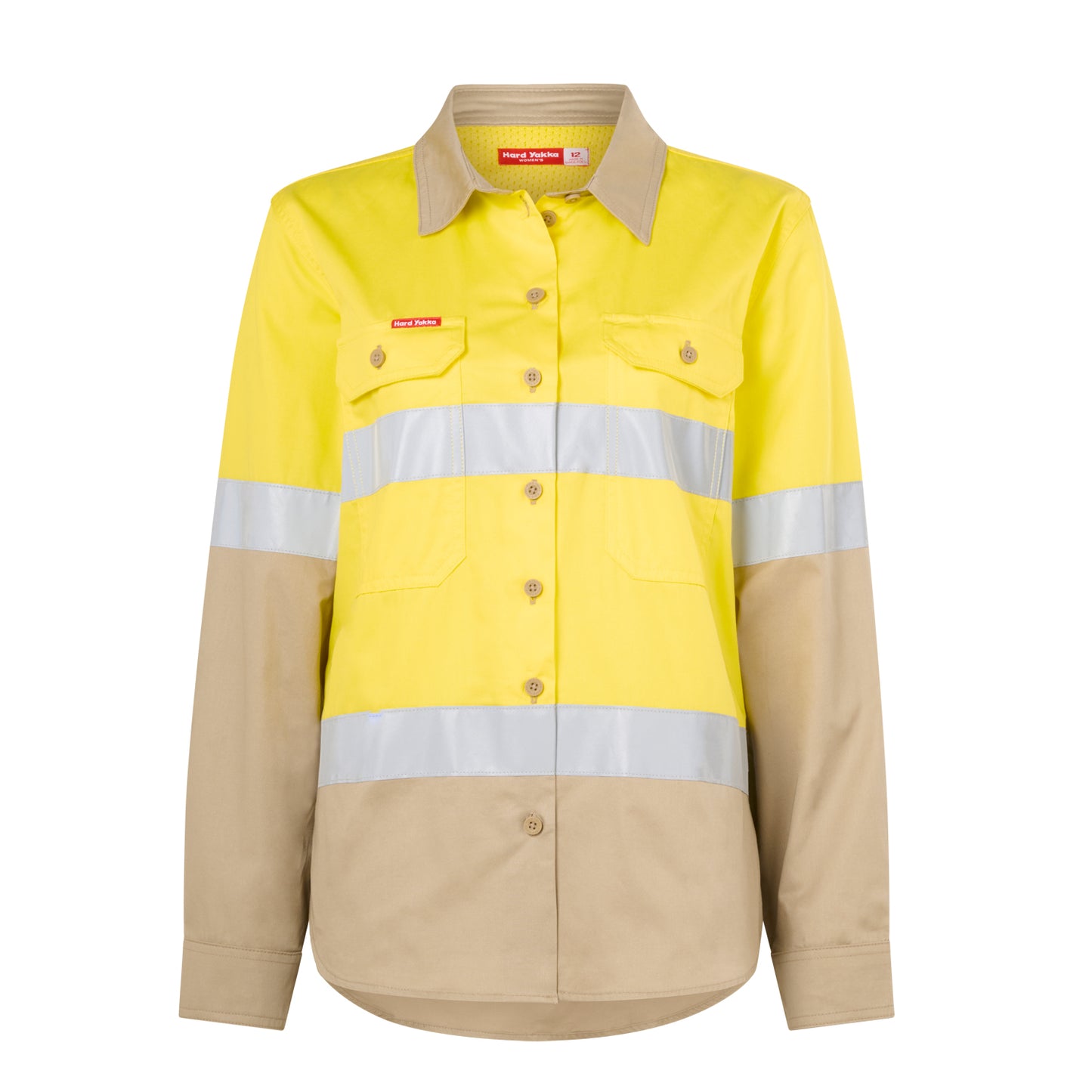 Hard Yakka Y08805 Women's Hi-Vis Lightweight 2 Tone Taped Long Sleeve Shirt
