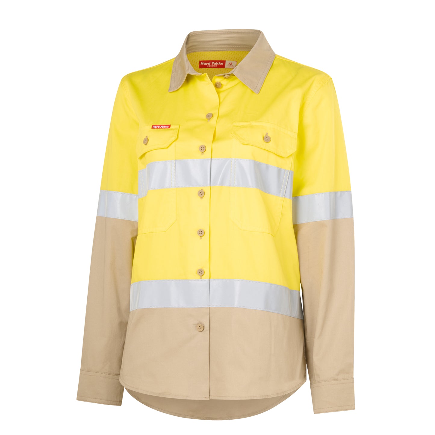 Hard Yakka Y08805 Women's Hi-Vis Lightweight 2 Tone Taped Long Sleeve Shirt