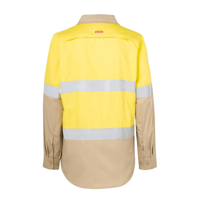 Hard Yakka Y08805 Women's Hi-Vis Lightweight 2 Tone Taped Long Sleeve Shirt