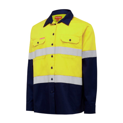 Hard Yakka Y08805 Women's Hi-Vis Lightweight 2 Tone Taped Long Sleeve Shirt