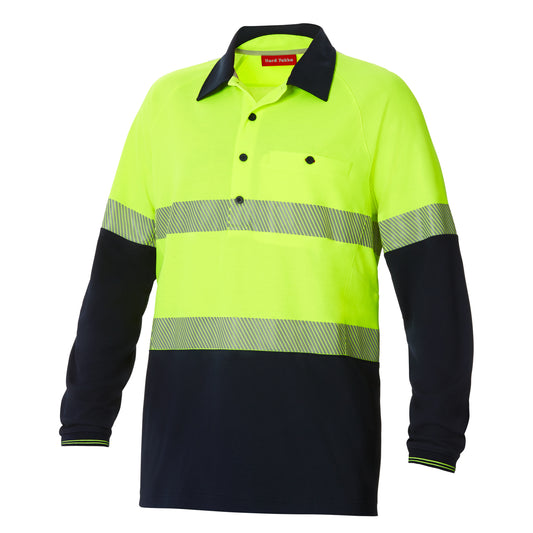 Hard Yakka Y11379 Core Hi-Vis 2 Tone Taped Vented Long Sleeve Polo