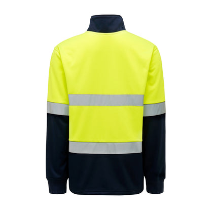 Hard Yakka Y19270 Hi-Vis 2 Tone 1/4 Zip Brushed Taped Fleece Jumper