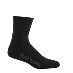 Hard Yakka Y20012 Core Cotton Rich Padded Quarter Crew Sock - 5 Pack