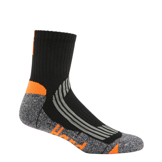 Hard Yakka Y20017 Core Coolmax Padded Quarter Crew Sock - 2 Pack