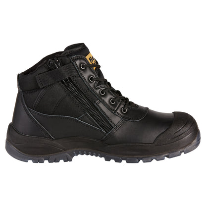 Hard Yakka Y60125 Utility Zip Sided Steel Toe Safety Boot - Black