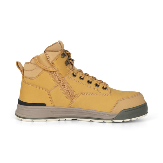 Hard Yakka Y60200 3056 Lace Up & Side Zip Steel Toe Safety Boot - Wheat