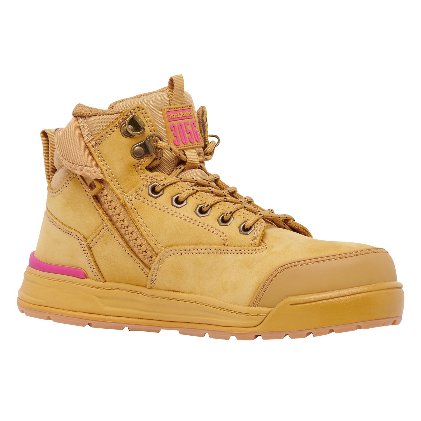 Hard Yakka Y60240 Women's 3056 Lace Up & Side Zip Safety Boot - Wheat