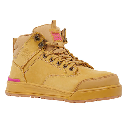 Hard Yakka Y60240 Women's 3056 Lace Up & Side Zip Safety Boot - Wheat