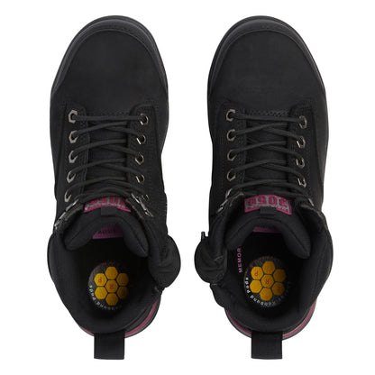 Hard Yakka Y60245 Women's 3056 Lace Up & Side Zip Safety Boot - Black