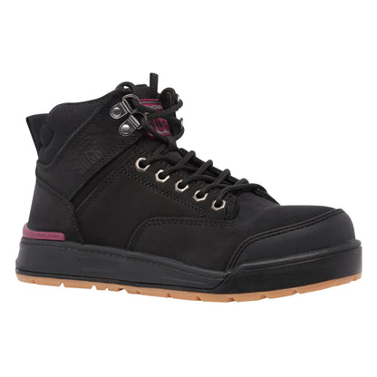 Hard Yakka Y60245 Women's 3056 Lace Up & Side Zip Safety Boot - Black