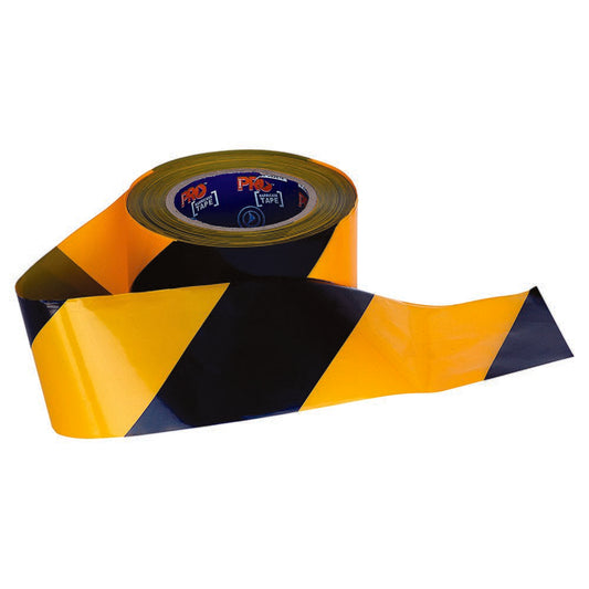 Pro Choice Safety Gear Barricade Tape - 100M X 75mm Yellow / Black