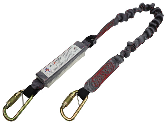 Maxisafe ZABM-TEH 2M Heavy Duty Web Shock Absorbing Lanyard with Triple Action Karabiners