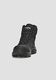 Syzmik UltraLite Mid Side Zip Reflective Composite Toe Safety Boot - Black