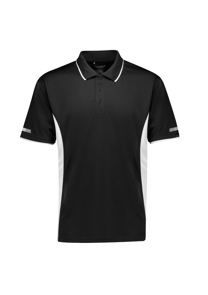 Syzmik Men's Striker Short Sleeve Polo - Black/White