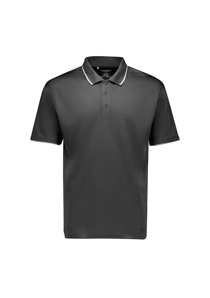 Syzmik Men's Spark Short Sleeve Polo - Charcoal/White