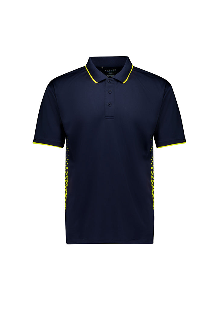 Syzmik Men's Spark Short Sleeve Polo - Navy/Yellow