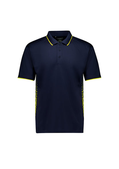 Syzmik Men's Spark Short Sleeve Polo - Navy/Yellow