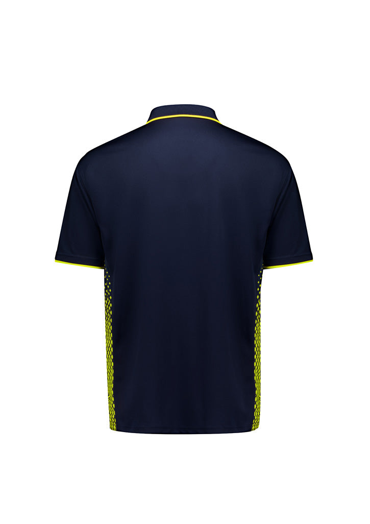 Syzmik Men's Spark Short Sleeve Polo - Navy/Yellow