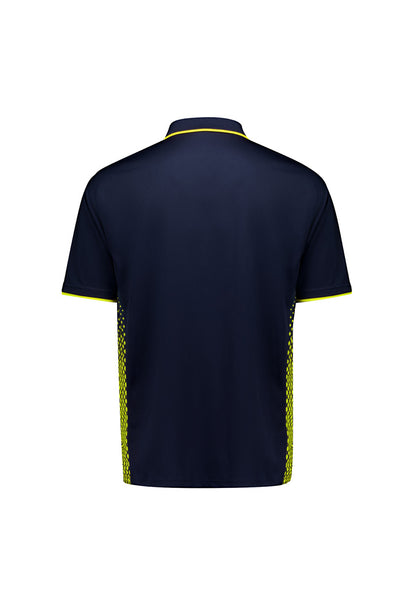 Syzmik Men's Spark Short Sleeve Polo - Navy/Yellow