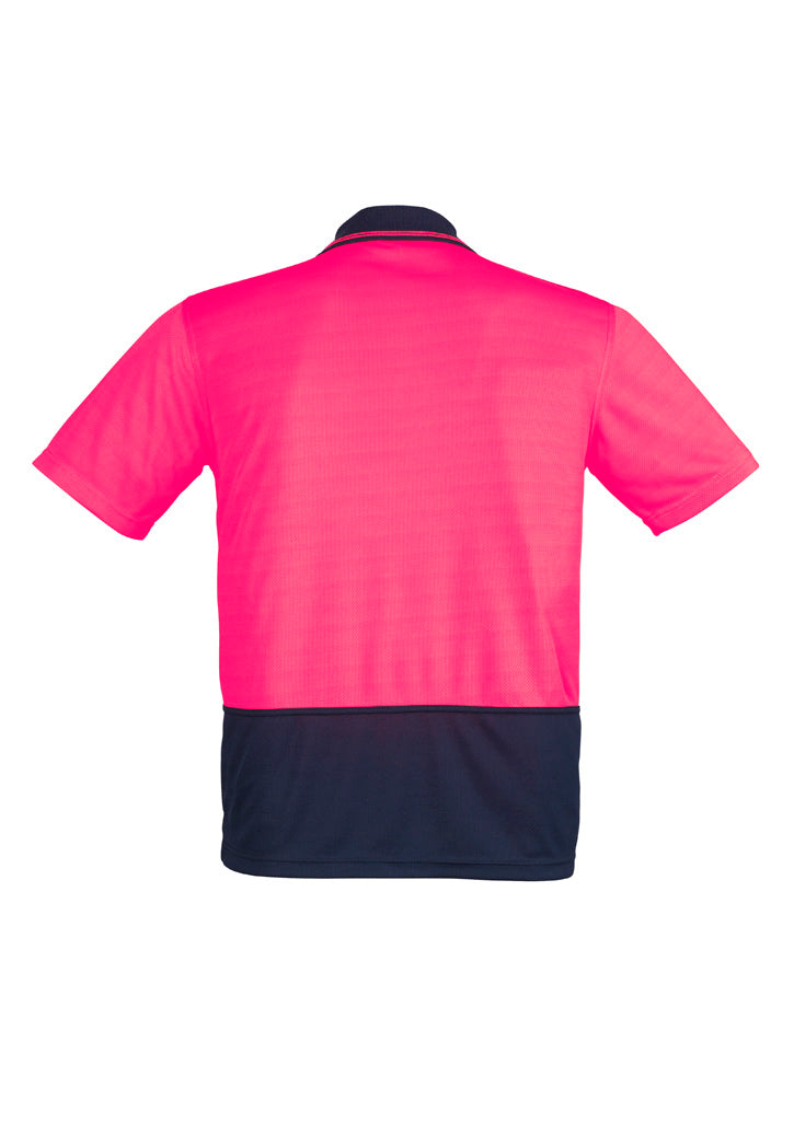 Syzmik Unisex Hi Vis Basic Short Sleeve Polo - Pink/Navy