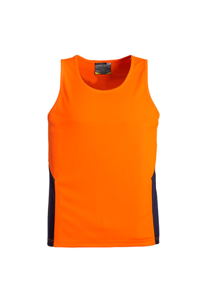 Syzmik Men's Hi Vis Squad Singlet - Orange/Navy
