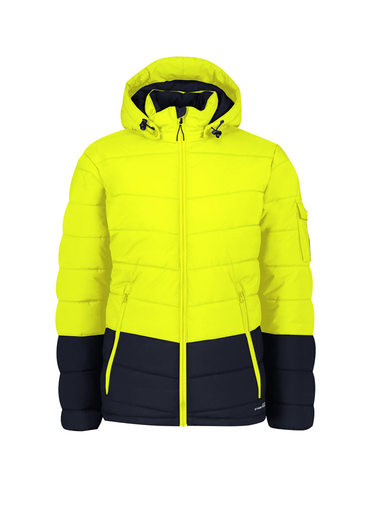 Syzmik Unisex Streetworx Hooded Puffer Jacket - Yellow/Navy