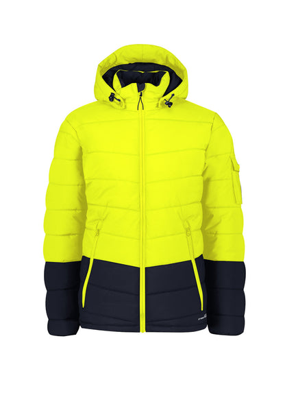 Syzmik Unisex Streetworx Hooded Puffer Jacket - Yellow/Navy