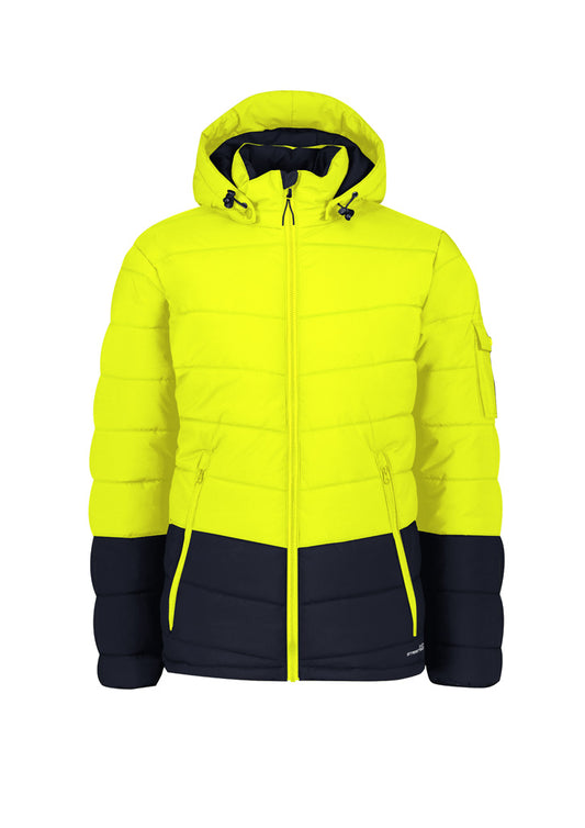 Syzmik Unisex Streetworx Hooded Puffer Jacket - Yellow/Navy