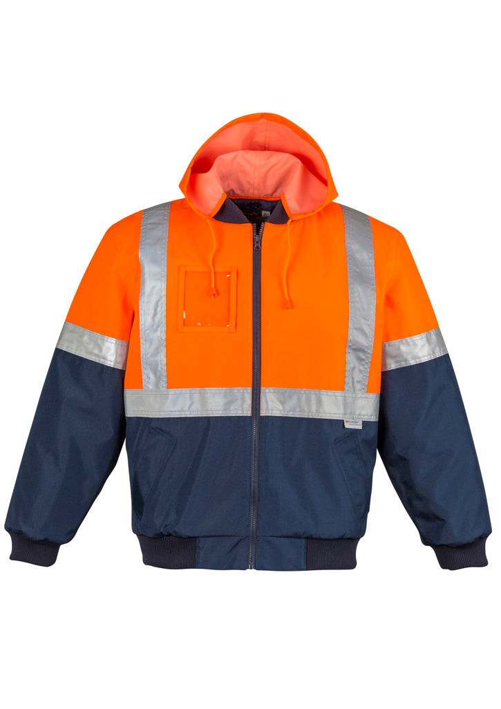 Syzmik Men's Hi Vis Quilted Flying Jacket - Orange/Navy