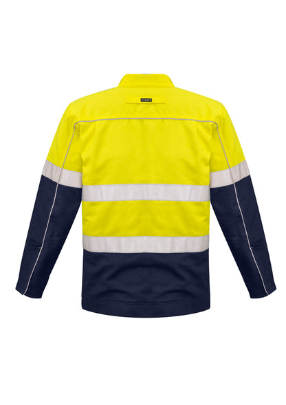 Syzmik Men's Hi Vis Cotton Drill Jacket - Yellow/Navy