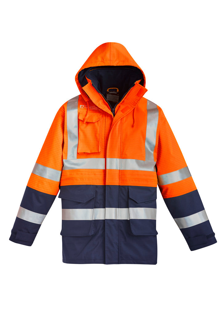 Men's Orange Flame Arc Rated Antistatic Waterproof Jacket product front