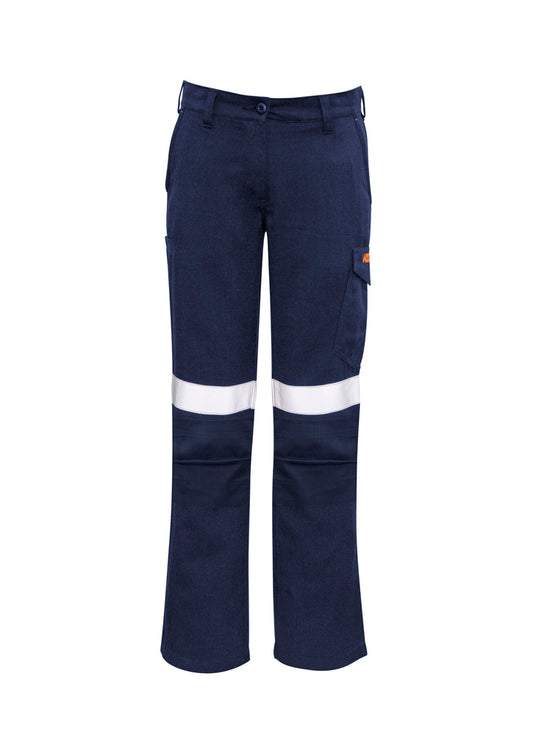 Syzmik Women's Orange Flame Taped Cargo Pant - Navy