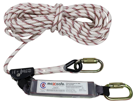 Maxisafe ZRL-15H 15m Rope Line With Adjuster & Shock Absorber - 140kg rated