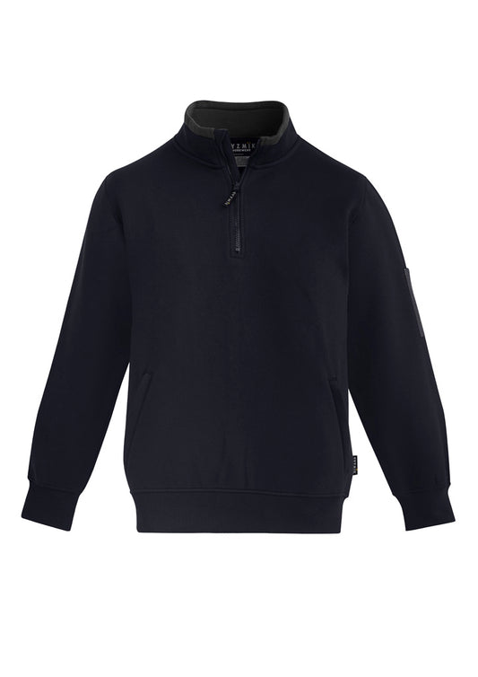 Syzmik Unisex 1/4 Zip Brushed Fleece Pullover - Navy/Charcoal