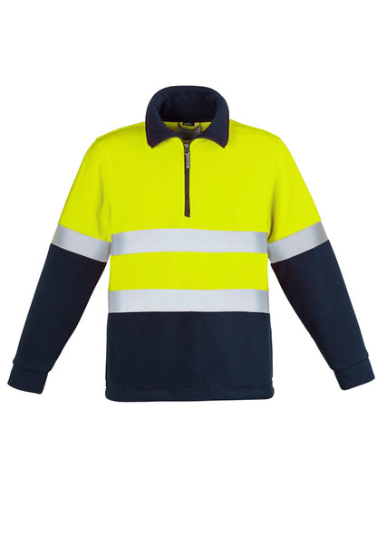 Syzmik Unisex Hi Vis Polar Fleece Pullover - Hoop Taped - Yellow/Navy