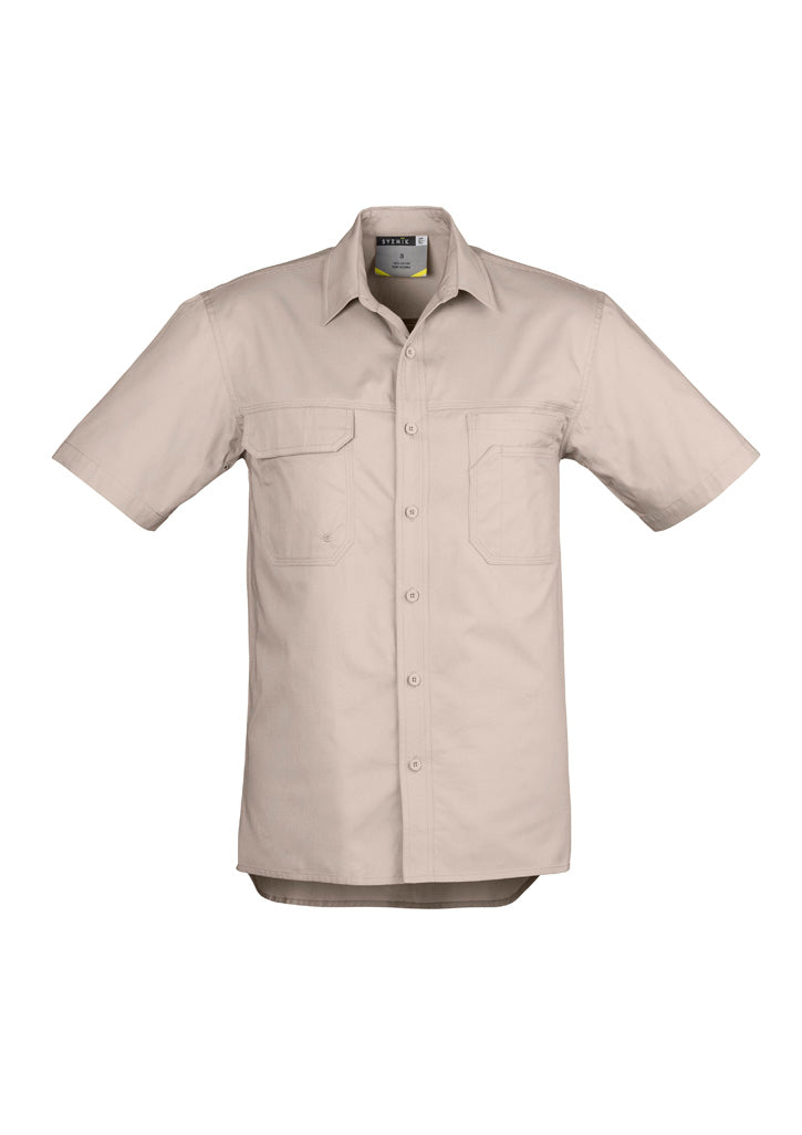 Syzmik Men's Lightweight Tradie Short Sleeve Shirt - Sand