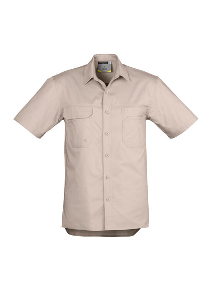 Syzmik Men's Lightweight Tradie Short Sleeve Shirt - Sand