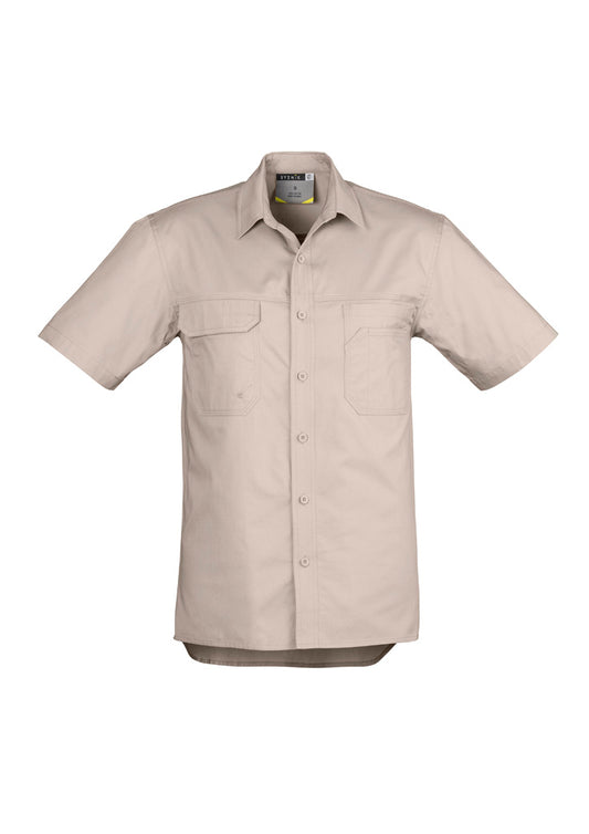 Syzmik Men's Lightweight Tradie Short Sleeve Shirt - Sand