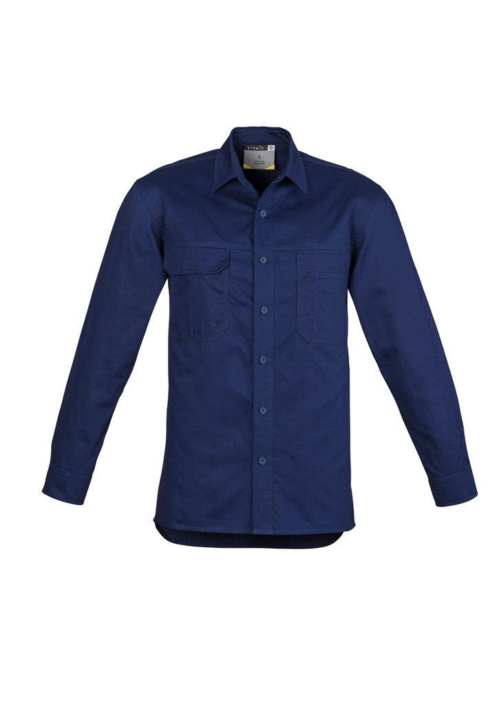 Syzmik Men's Lightweight Tradie Long Sleeve Shirt - Blue